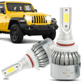 2Pcs H10/9040/9050/9055/9140/9145 6000K White 7200LM Aluminum Housing LED COB Bulbs Conversion Kit For Headlights Driving Fog Light DRL Lamp DC 12V/24V IP67 Left+Right Replacement