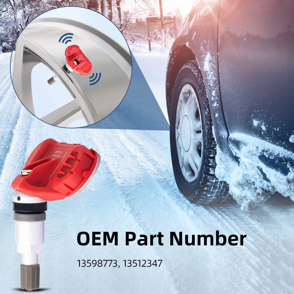 4pcs Tire Pressure Monitoring Sensors 433MHz TPMS System Fit Enclave Encore GX Lacrosse Regal CT6 XT4 XT5 XT6 Acadia Silverado Sierra Blazer Trailblazer Volt Cruze Impala Malibu Traverse Camaro