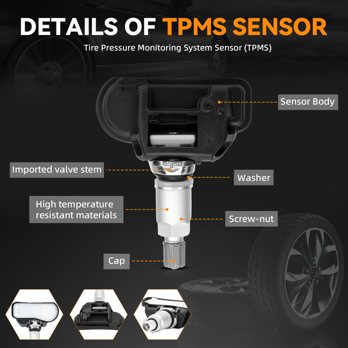 433MHz TPMS System Tire Pressure Monitoring Sensors for Benz AMG