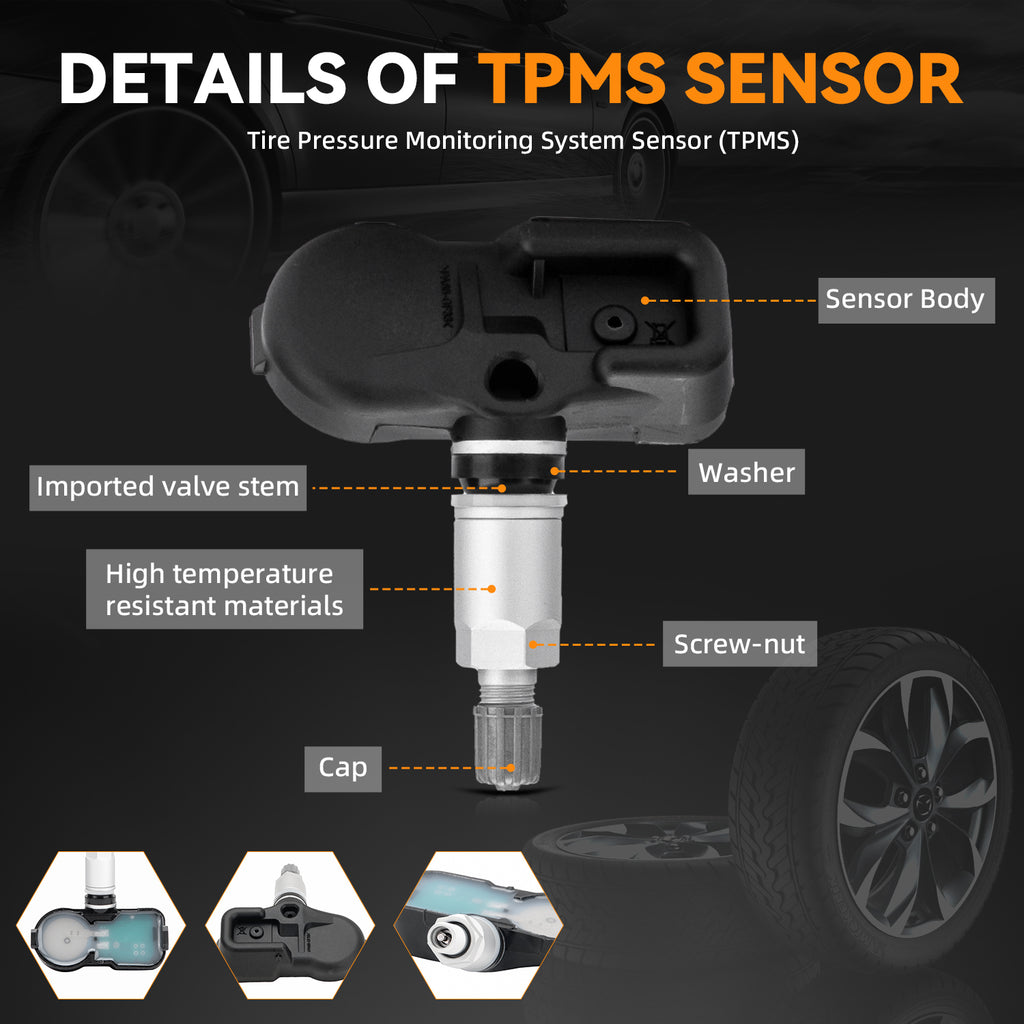 4Pcs 315MHz TPMS Tire Pressure Monitoring Sensors for Toyota Lexus