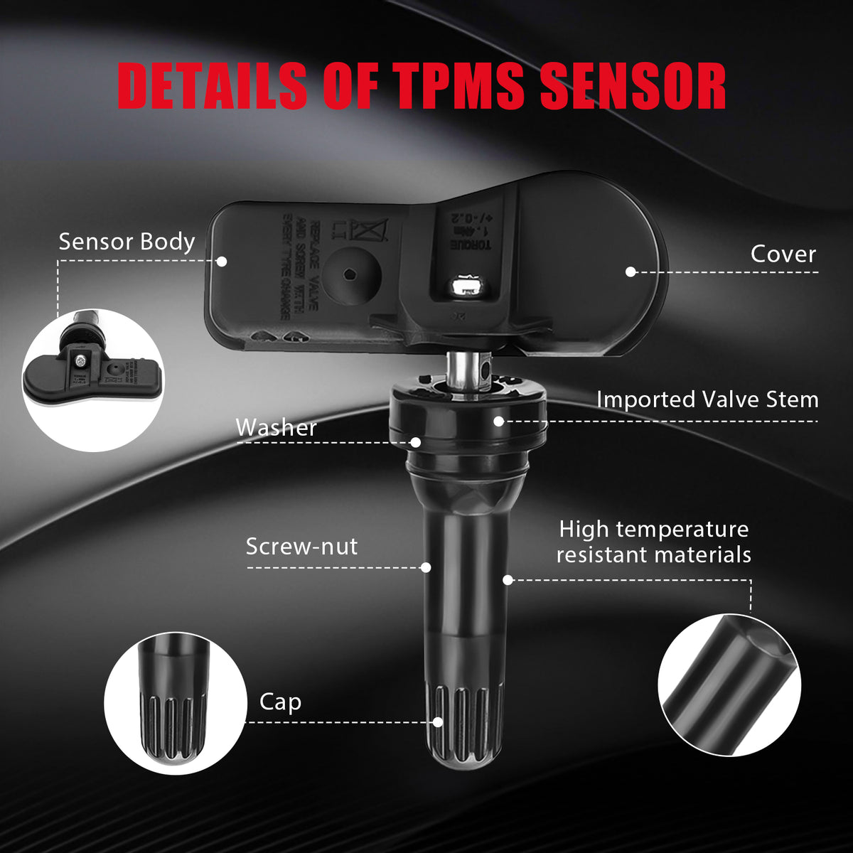 4Pcs 433MHz Tire Pressure Sensors Compatible with Hyundai Kia Genesis