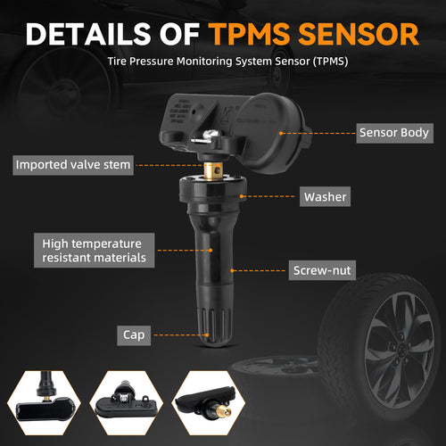 4-Pack 315MHz TPMS Sensor Tire Pressure Monitoring System Sensor