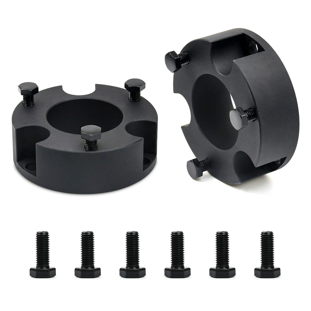 New 3" Front Leveling Lift Kit Compatible With 05-24 Tacoma 6-Lug Wheels 03-24 4Runner 07-14 FJ Cruiser 2WD/4WD, 3 Inch Forged Aluminum Strut Spacer Suspension Lifting w/Bolt Hardware 2pcs Pair
