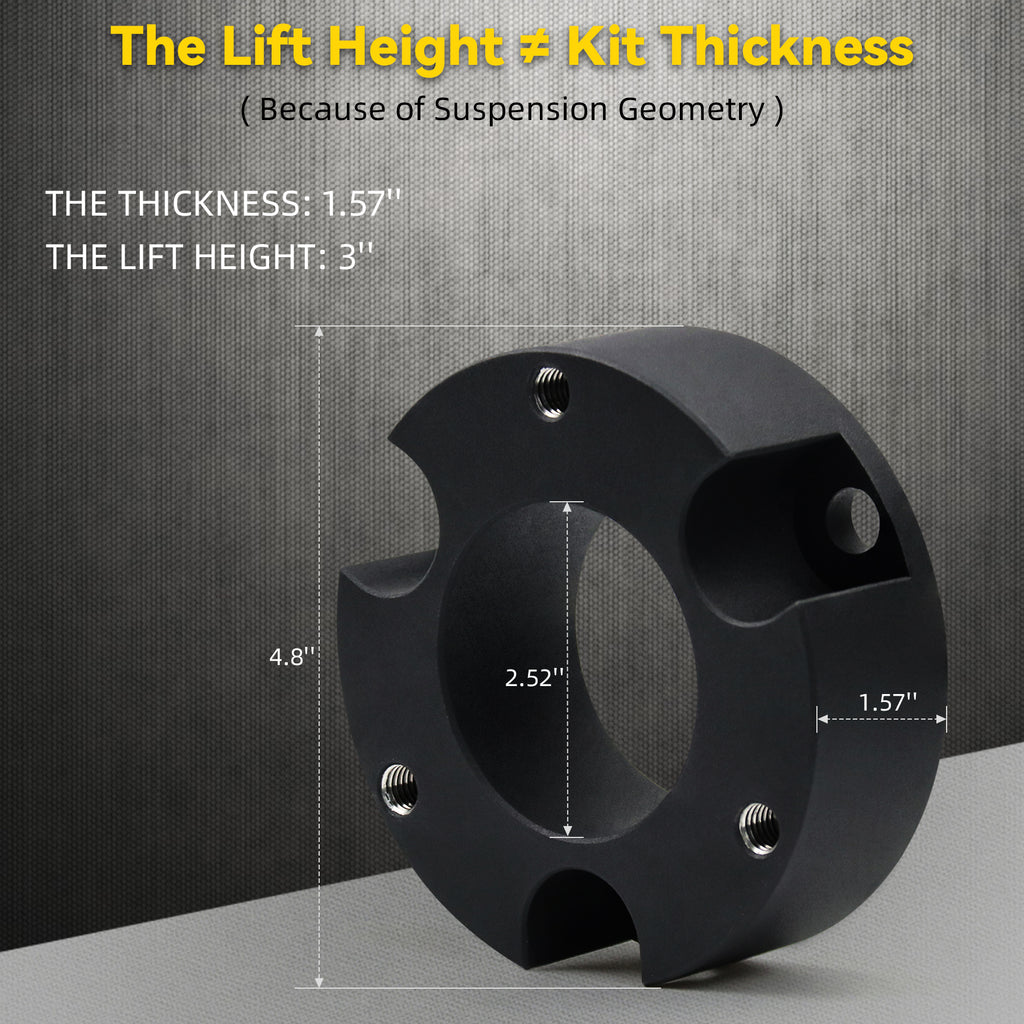 New 3" Front Leveling Lift Kit Compatible With 05-24 Tacoma 6-Lug Wheels 03-24 4Runner 07-14 FJ Cruiser 2WD/4WD, 3 Inch Forged Aluminum Strut Spacer Suspension Lifting w/Bolt Hardware 2pcs Pair