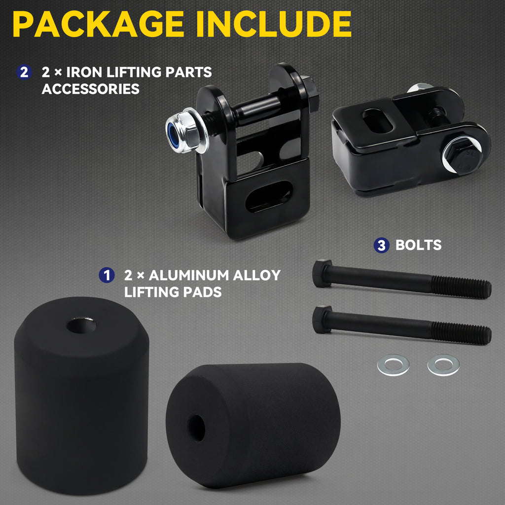 New 3" Front Leveling Lift Kit Compatible With 05-24 Ford F-250 F-350 Super Duty 4WD, 3 Inch Forged Aluminum Strut Spacer Suspension Lifting w/Shock Extender Brackets Bolts Hardware 2pcs Pair