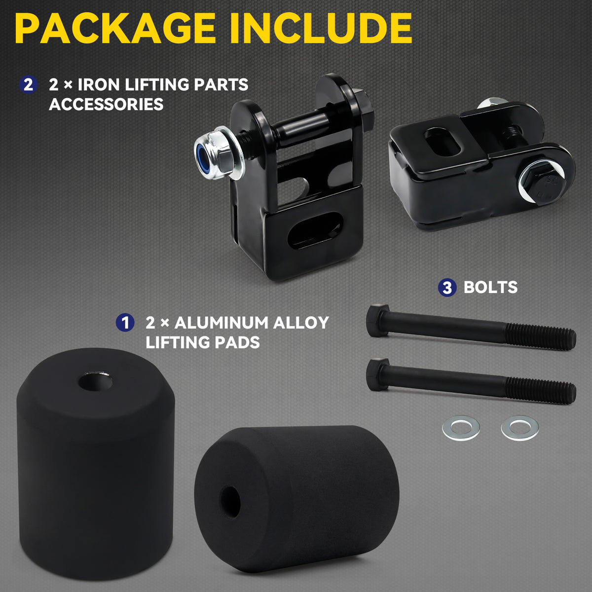 New 3" Front Leveling Lift Kit Compatible With 05-24 Ford F-250 F-350 Super Duty 4WD, 3 Inch Forged Aluminum Strut Spacer Suspension Lifting w/Shock Extender Brackets Bolts Hardware 2pcs Pair