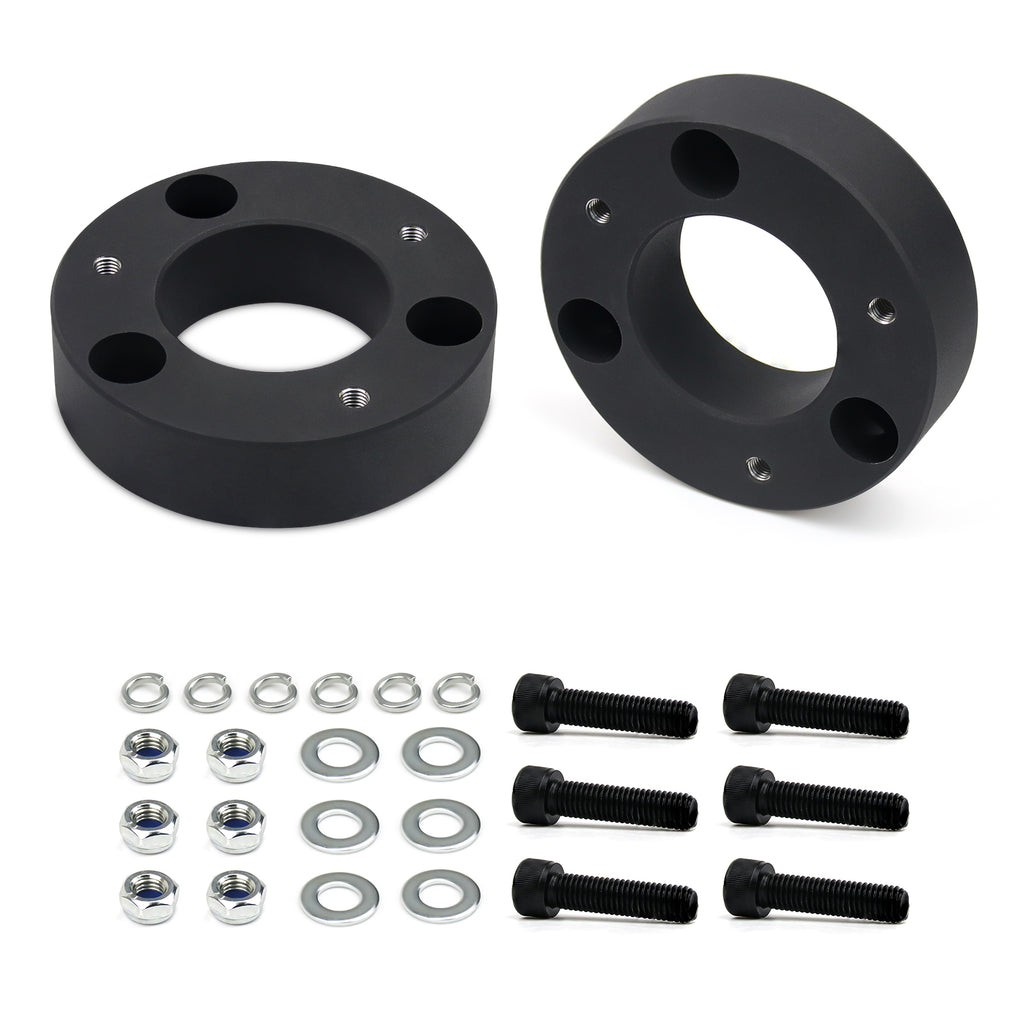 New 2.5" Front Leveling Lift Kit Compatible With 04-24 Ford F150 03-17 Expedition 06-14 Mark LT, 2.5 Inch Forged Aluminum Strut Spacer Suspension Lifting w/Bolts Installation Hardware 2pcs Pair
