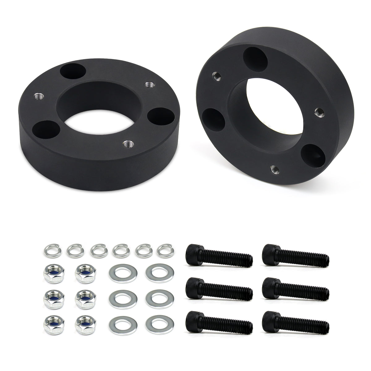 New 2.5" Front Leveling Lift Kit Compatible With 04-24 Ford F150 03-17 Expedition 06-14 Mark LT, 2.5 Inch Forged Aluminum Strut Spacer Suspension Lifting w/Bolts Installation Hardware 2pcs Pair
