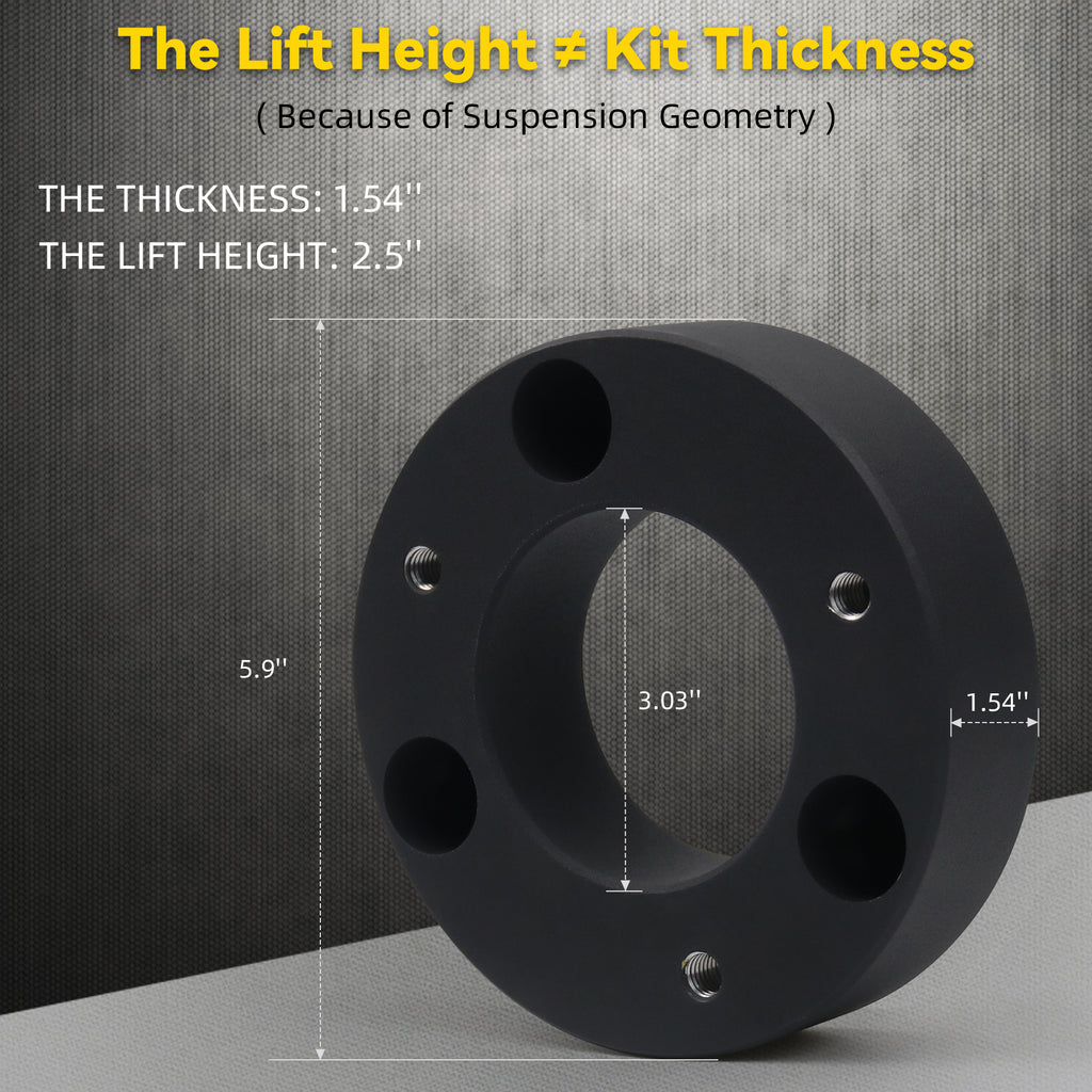 New 2.5" Front Leveling Lift Kit Compatible With 04-24 Ford F150 03-17 Expedition 06-14 Mark LT, 2.5 Inch Forged Aluminum Strut Spacer Suspension Lifting w/Bolts Installation Hardware 2pcs Pair