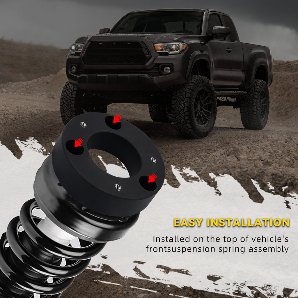 New 2.5" Front Leveling Lift Kit Compatible With 04-24 Ford F150 03-17 Expedition 06-14 Mark LT, 2.5 Inch Forged Aluminum Strut Spacer Suspension Lifting w/Bolts Installation Hardware 2pcs Pair