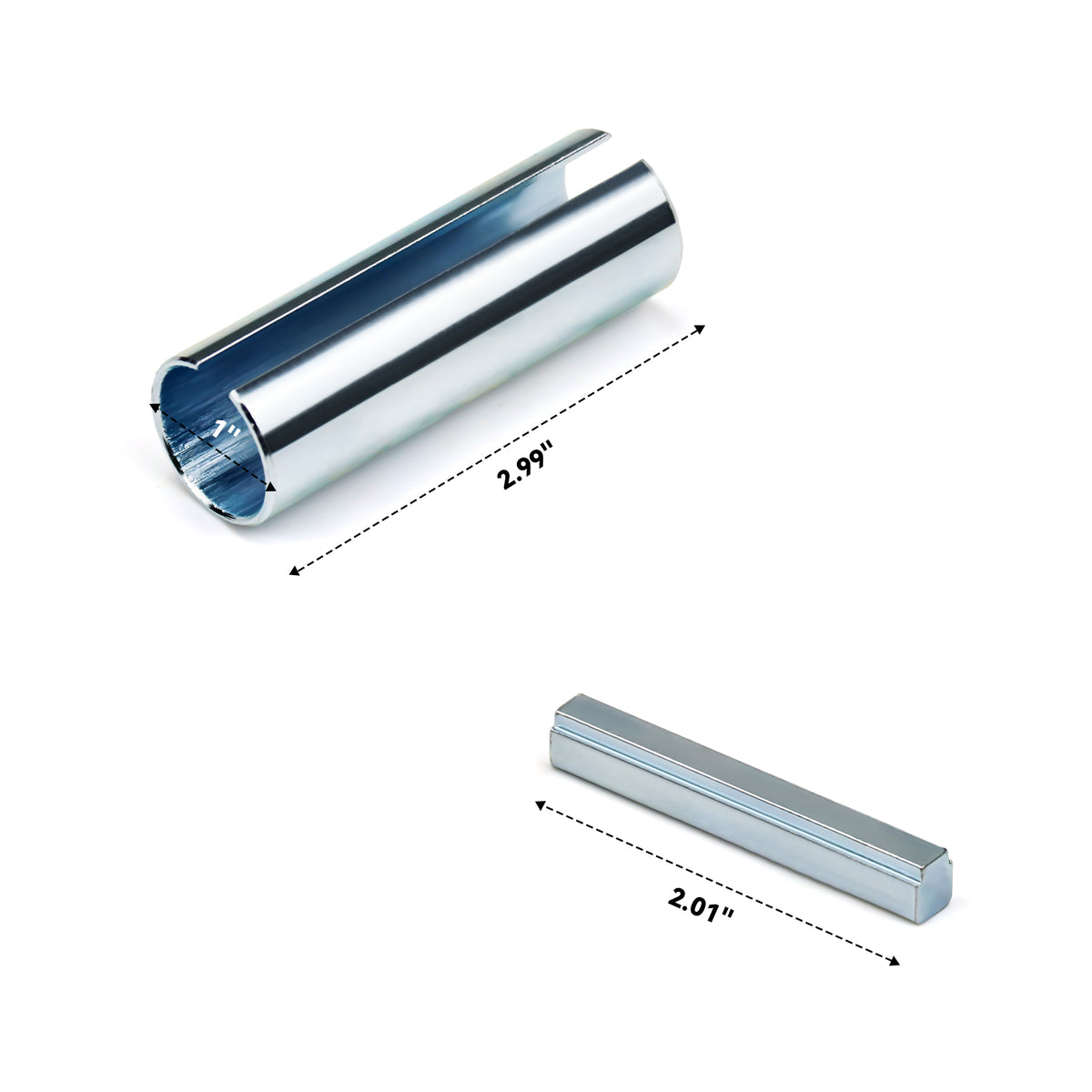 7/8" to 1" Inch 3" Long Crankshaft Sleeve Adapter 1/4" Keyway Slot