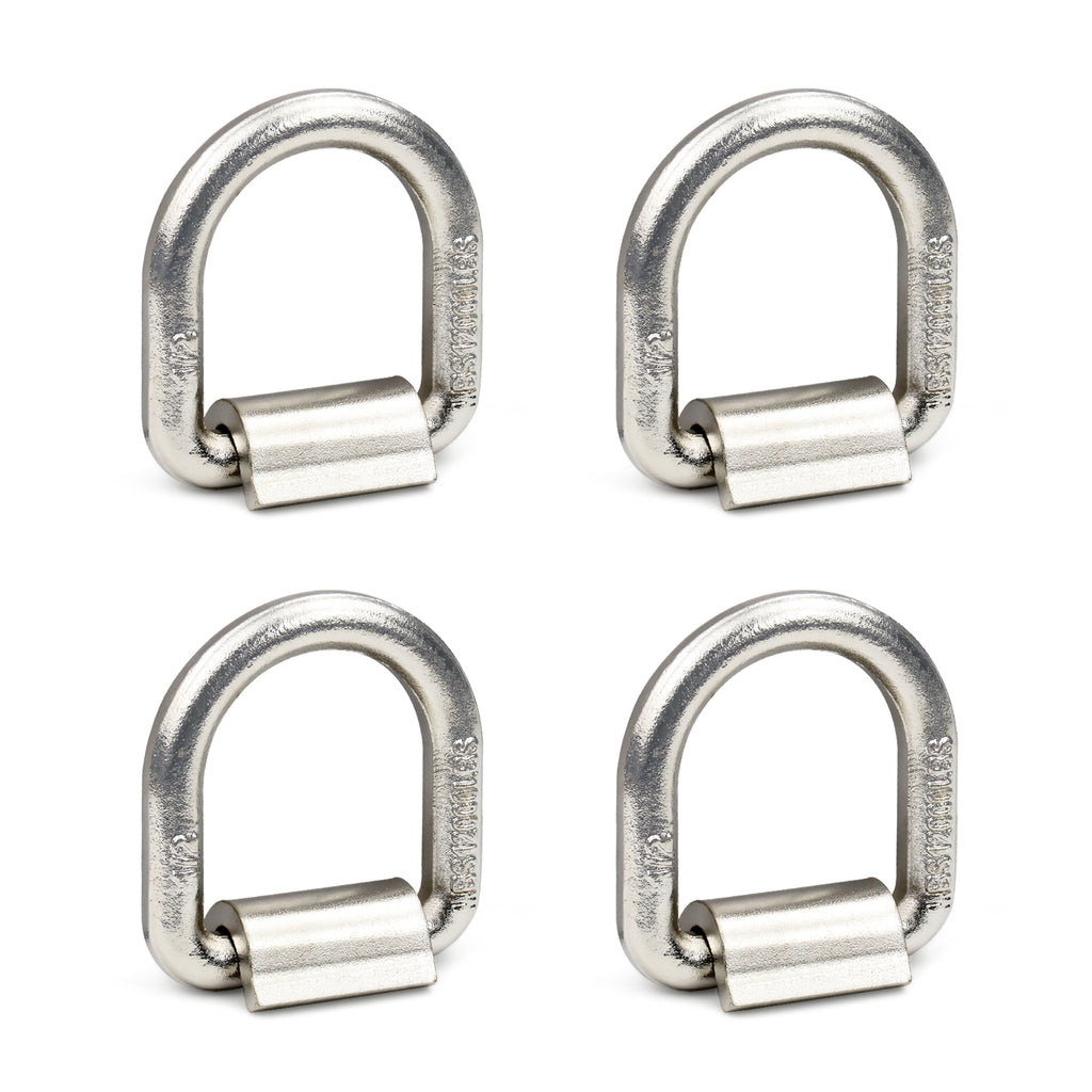1/2" Heavy Duty Forged Steel Weld-On D-Rings with Brackets/Clips