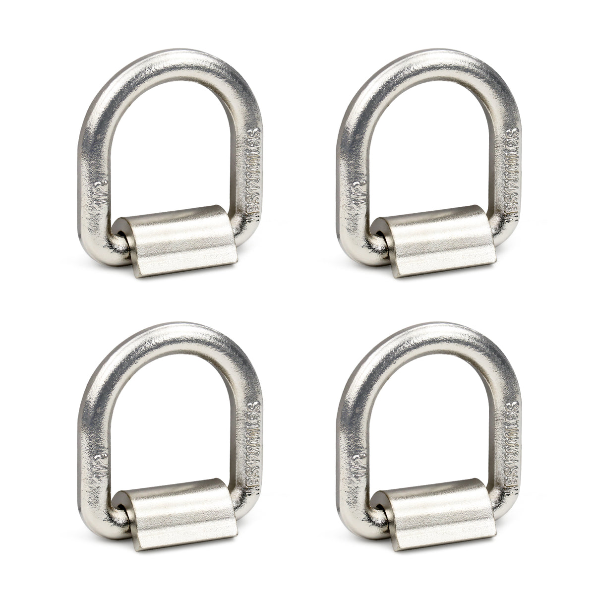 1/2" Heavy Duty Forged Steel Weld-On D-Rings with Brackets/Clips