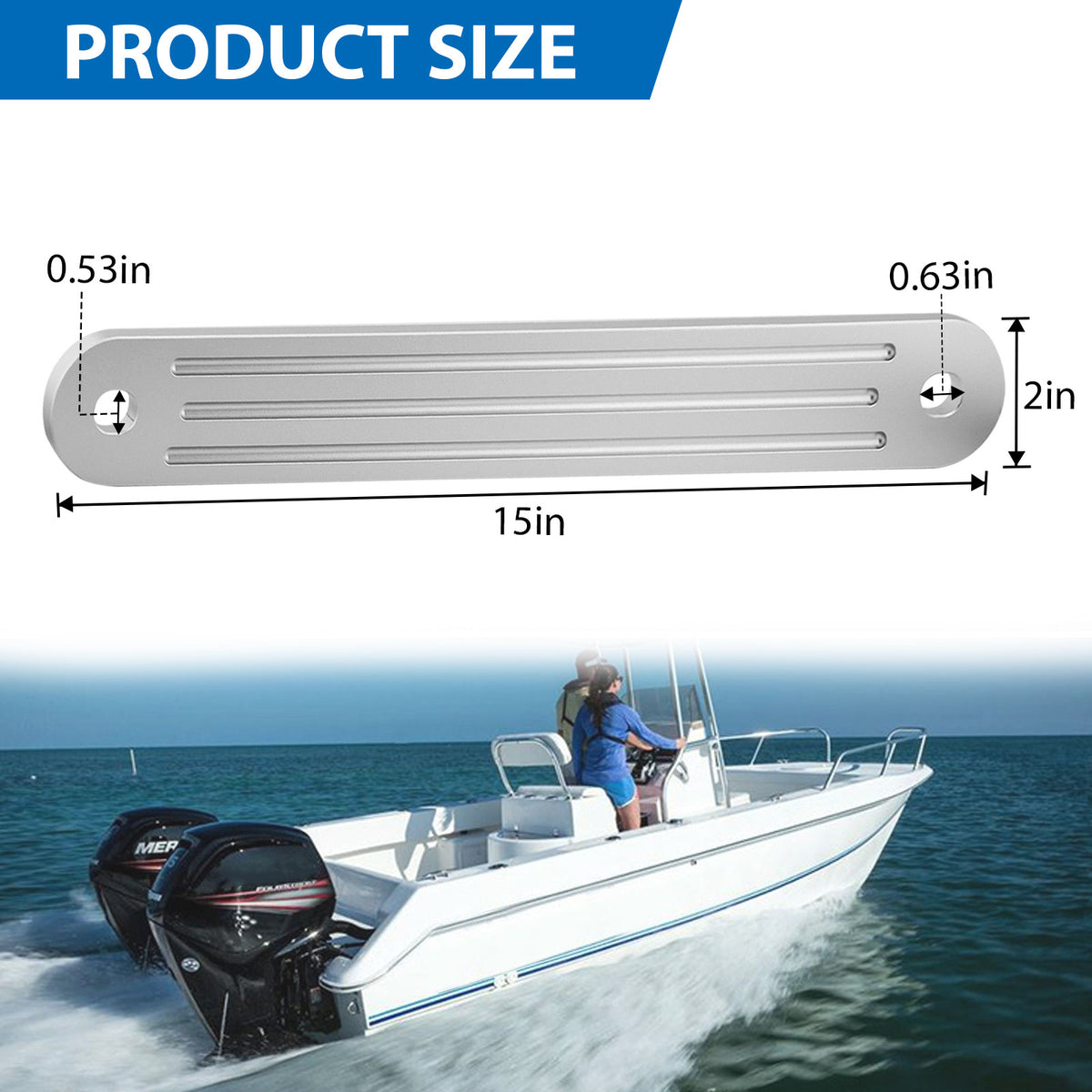 Marine Transom Support Plate Kit, 3001.8067 Model, Aluminum Made