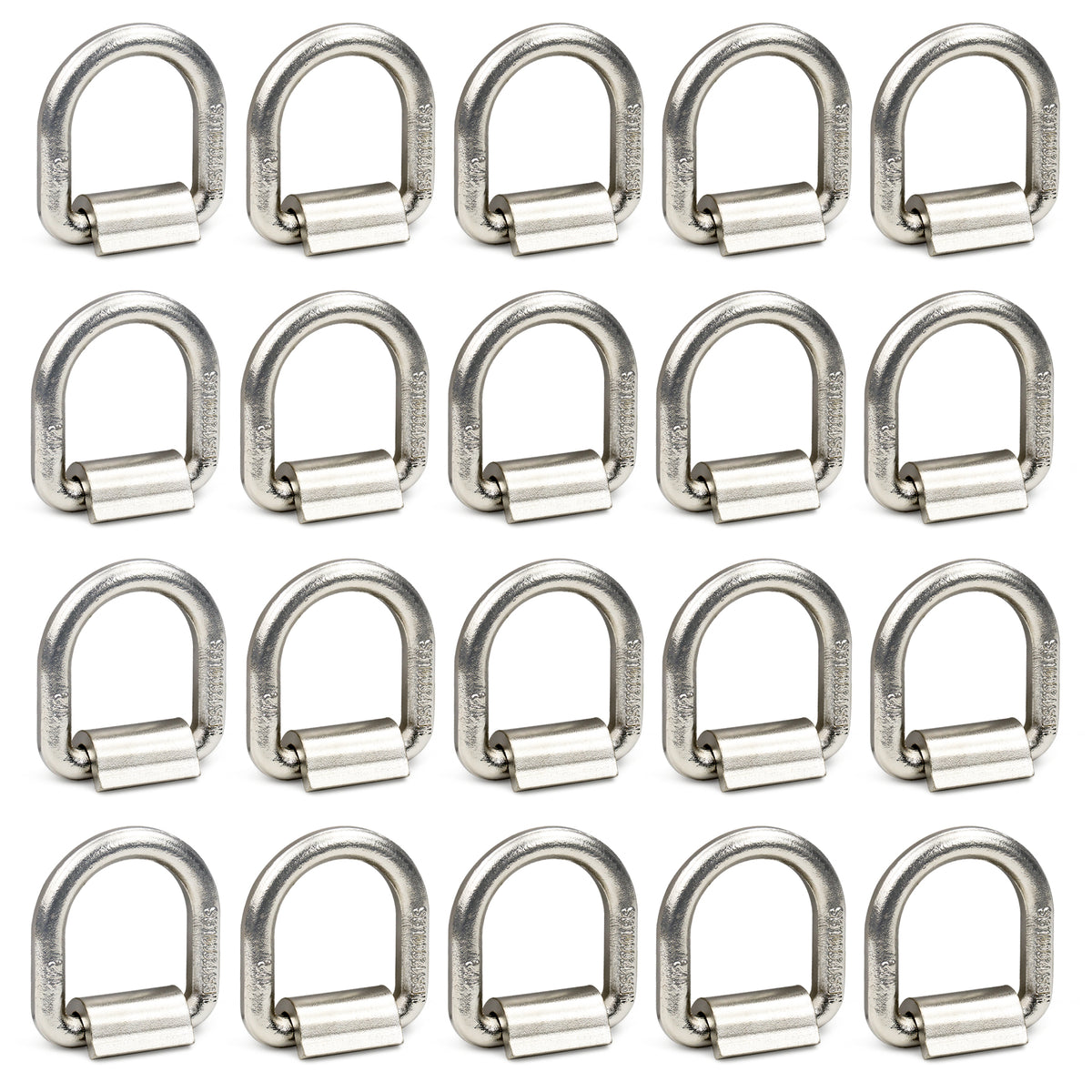 1/2" Heavy Duty Forged Steel Weld-On D-Rings with Brackets/Clips