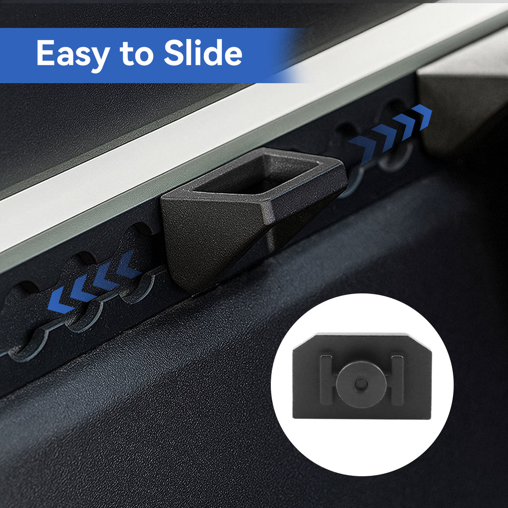 Heavy Duty Steel L Track Bed Rail Hooks Compatible with Cybertruck 2023-2026 OEM Style Tie Down Accessories for Truck Bed