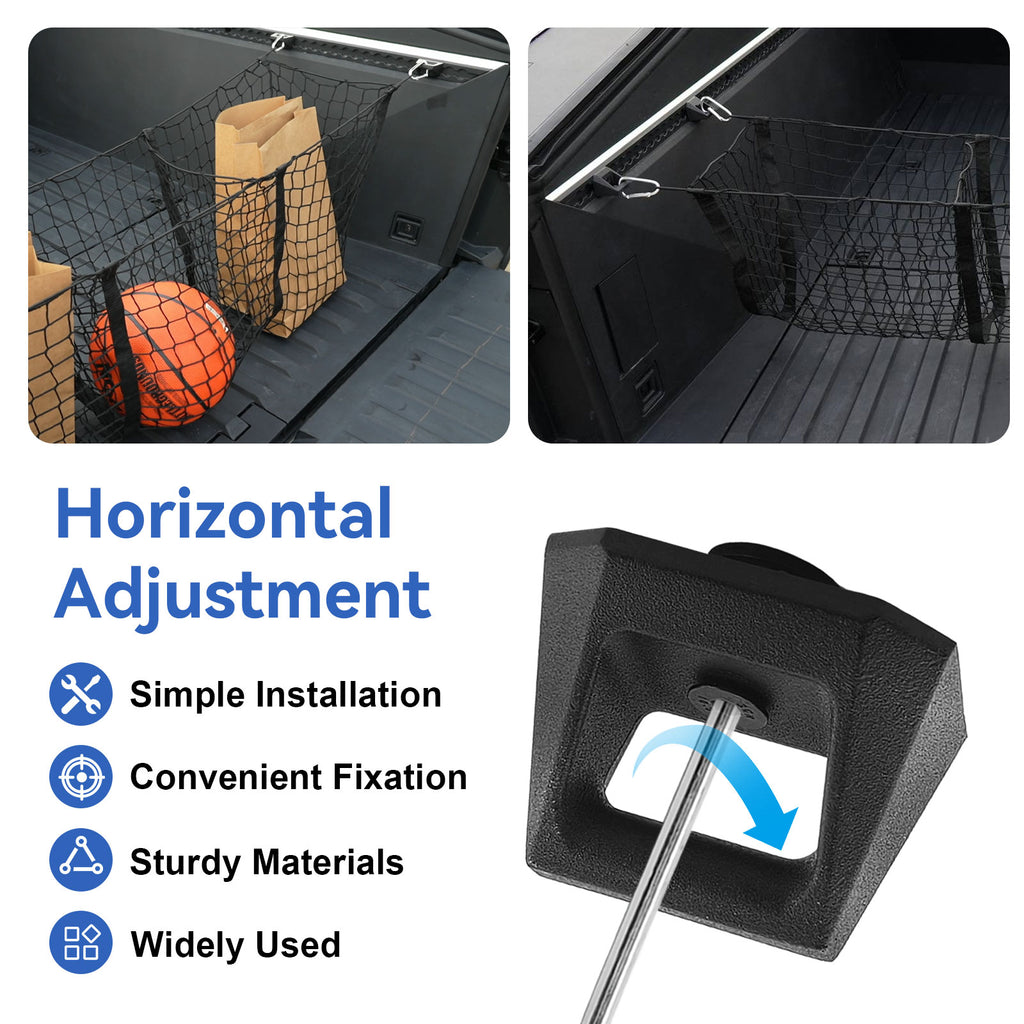 Heavy Duty Steel L Track Bed Rail Hooks Compatible with Cybertruck 2023-2026 OEM Style Tie Down Accessories for Truck Bed