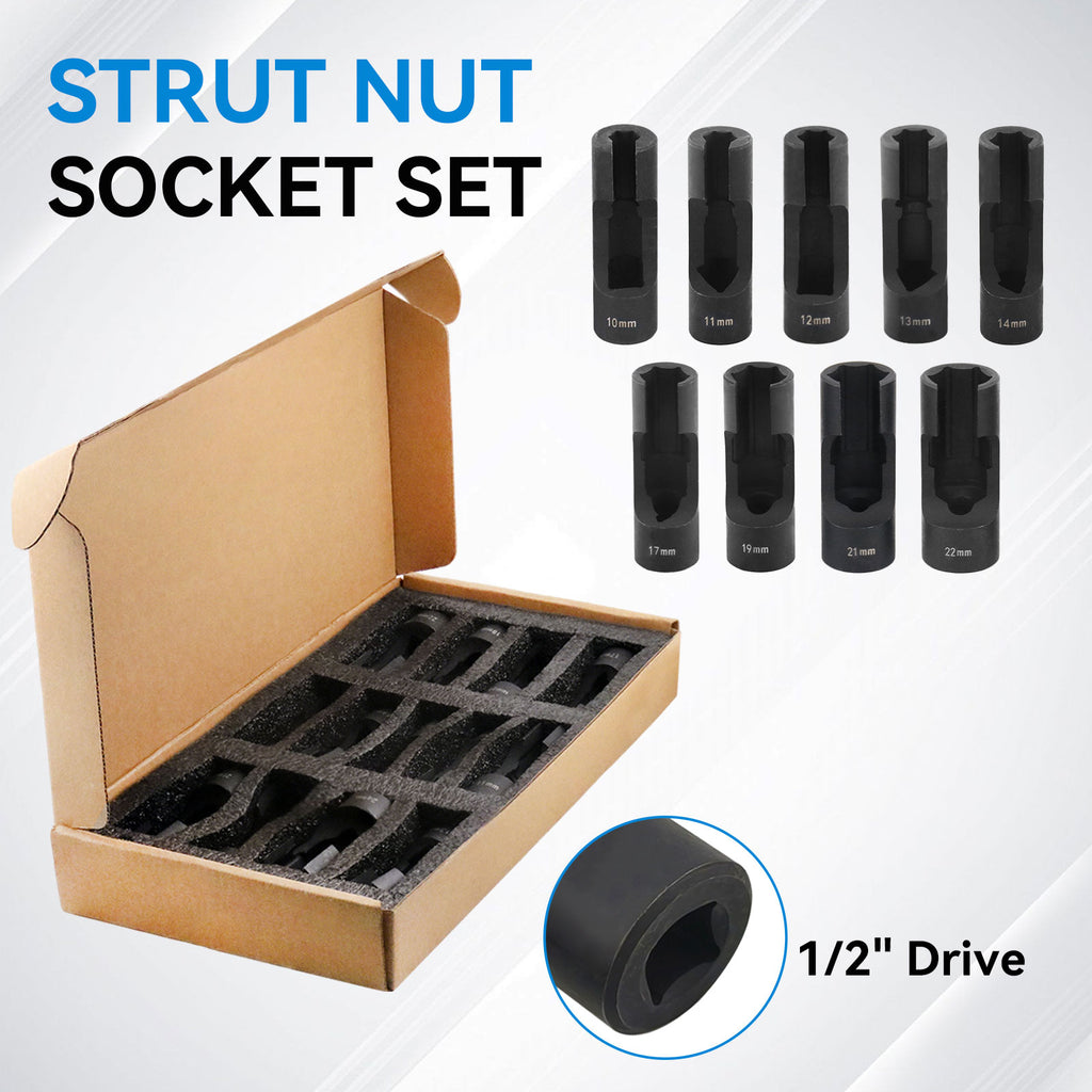 9PC Strut Nut Socket Set for Auto Suspension Repair