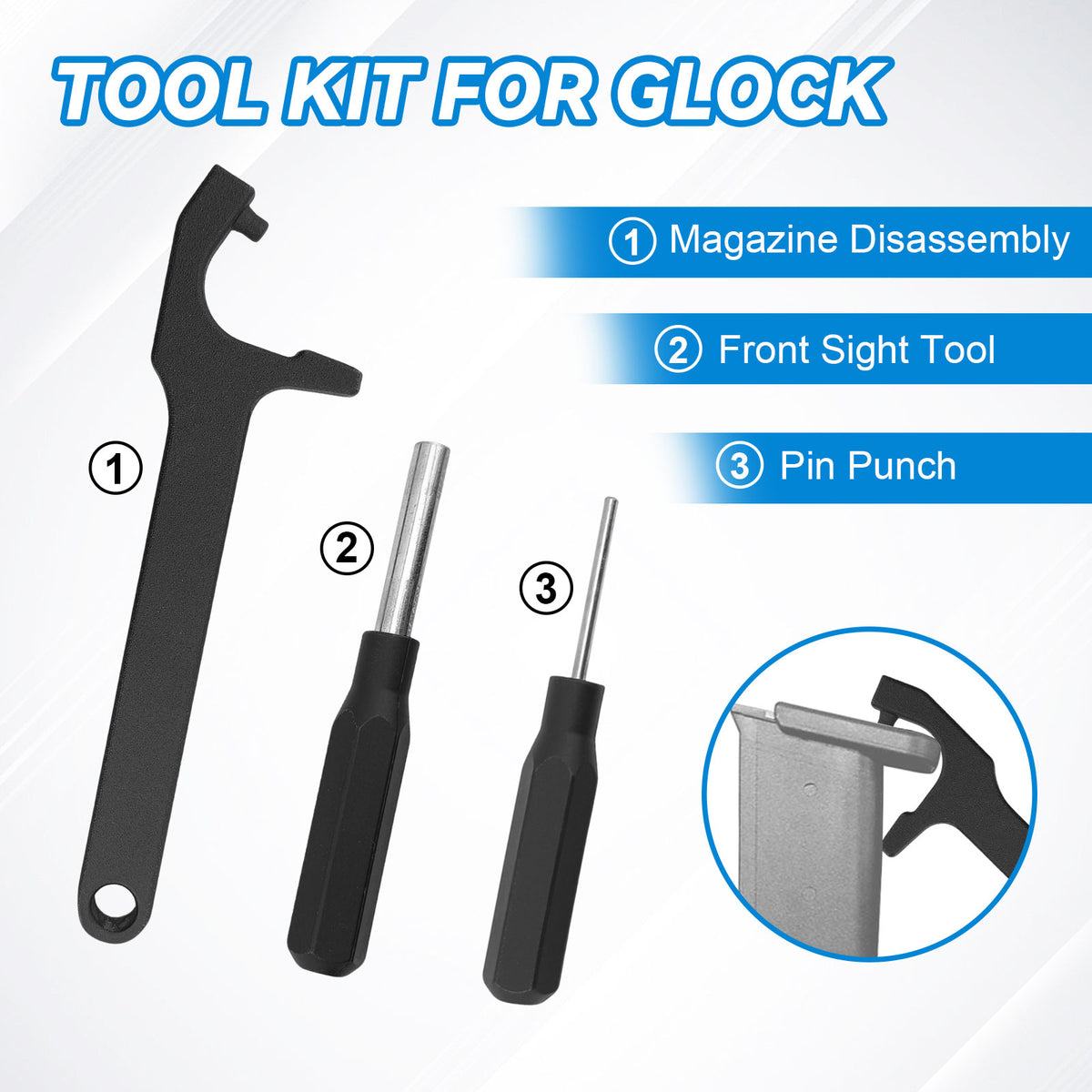 Multi-Function Disassembly Tool Kit for Sight Magazine Pin Removal