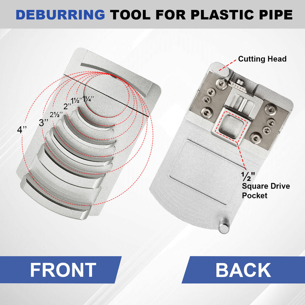 PVC Pipe Deburring Reamer Tool for 1-1/4" to 4" Plastic Pipe
