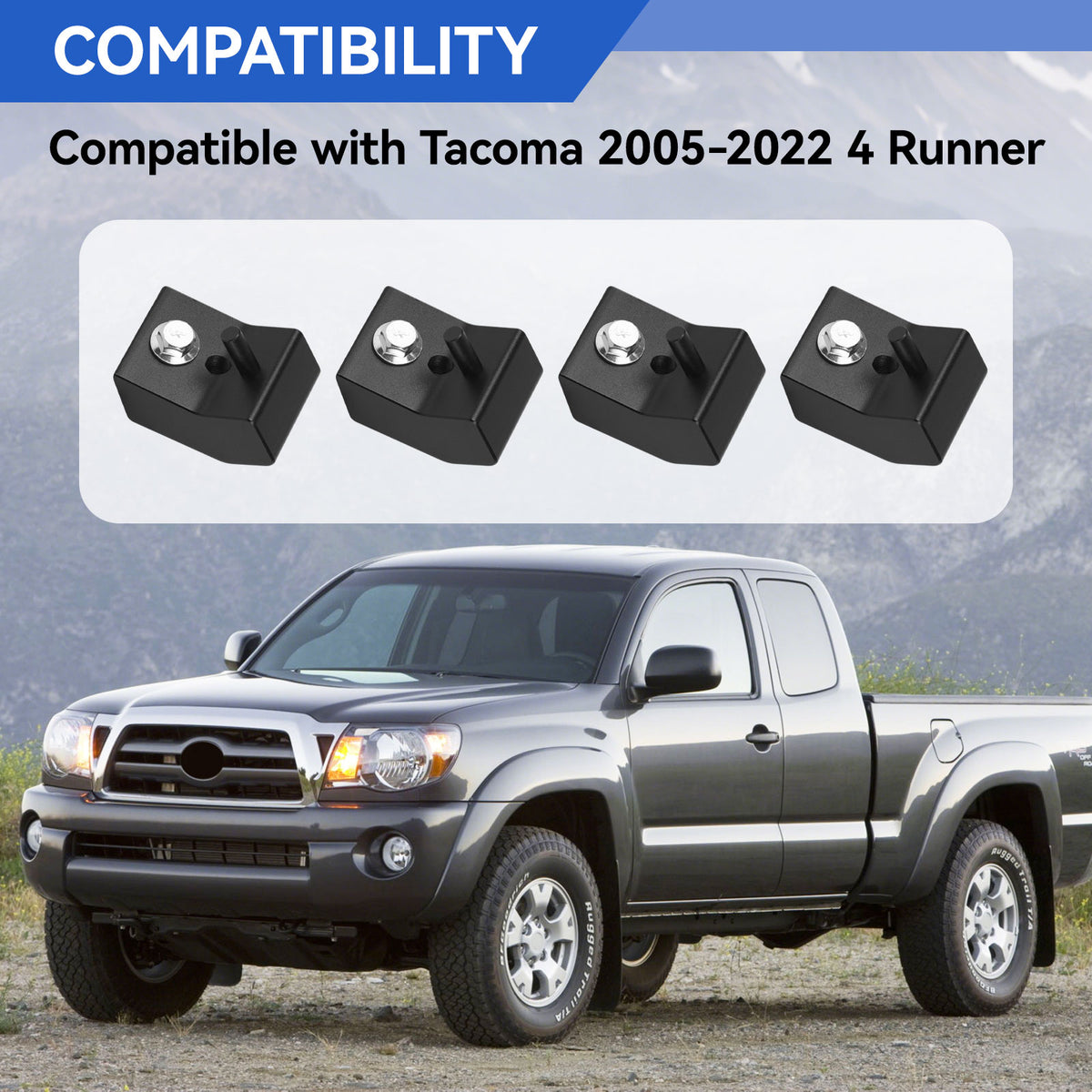Front Seat Jack Lift Riser 1.25 Inch for Tacoma 4Runner 2005-2018