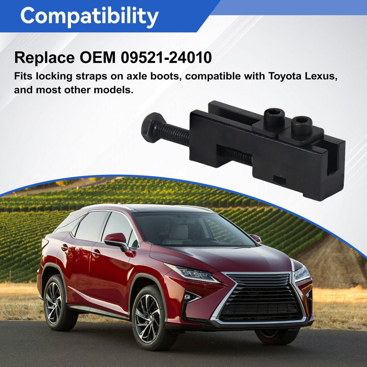 Drive Shaft CV axle Boot Clamp Tool Compatible with Removing The Locking Straps on The Car Dust Boot, Compatible with Toyota/Lexus etc OEM 09521-24010