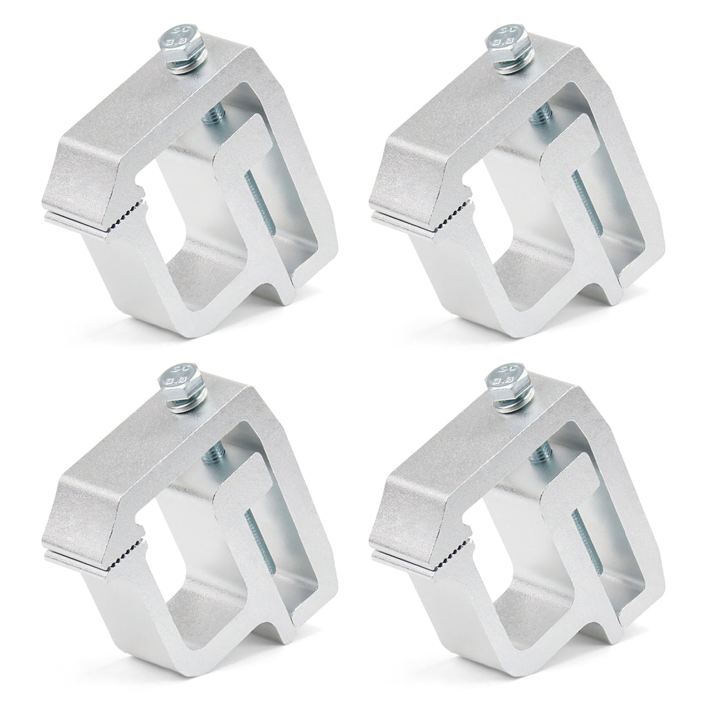 4Pcs Heavy Duty Aluminum Alloy Silver Truck Bed Cap Mounting Clamps