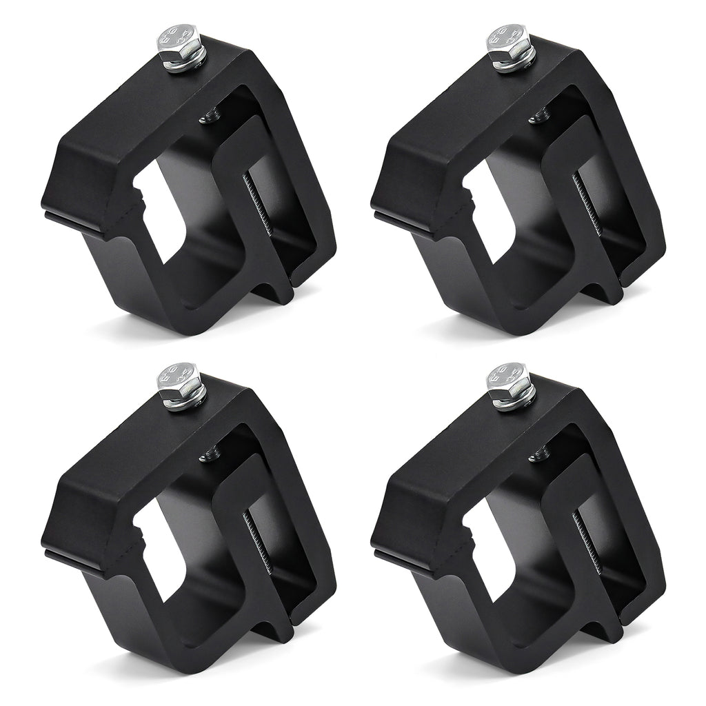 4Pcs Heavy Duty Aluminum Alloy Black Truck Bed Cap Mounting Clamps