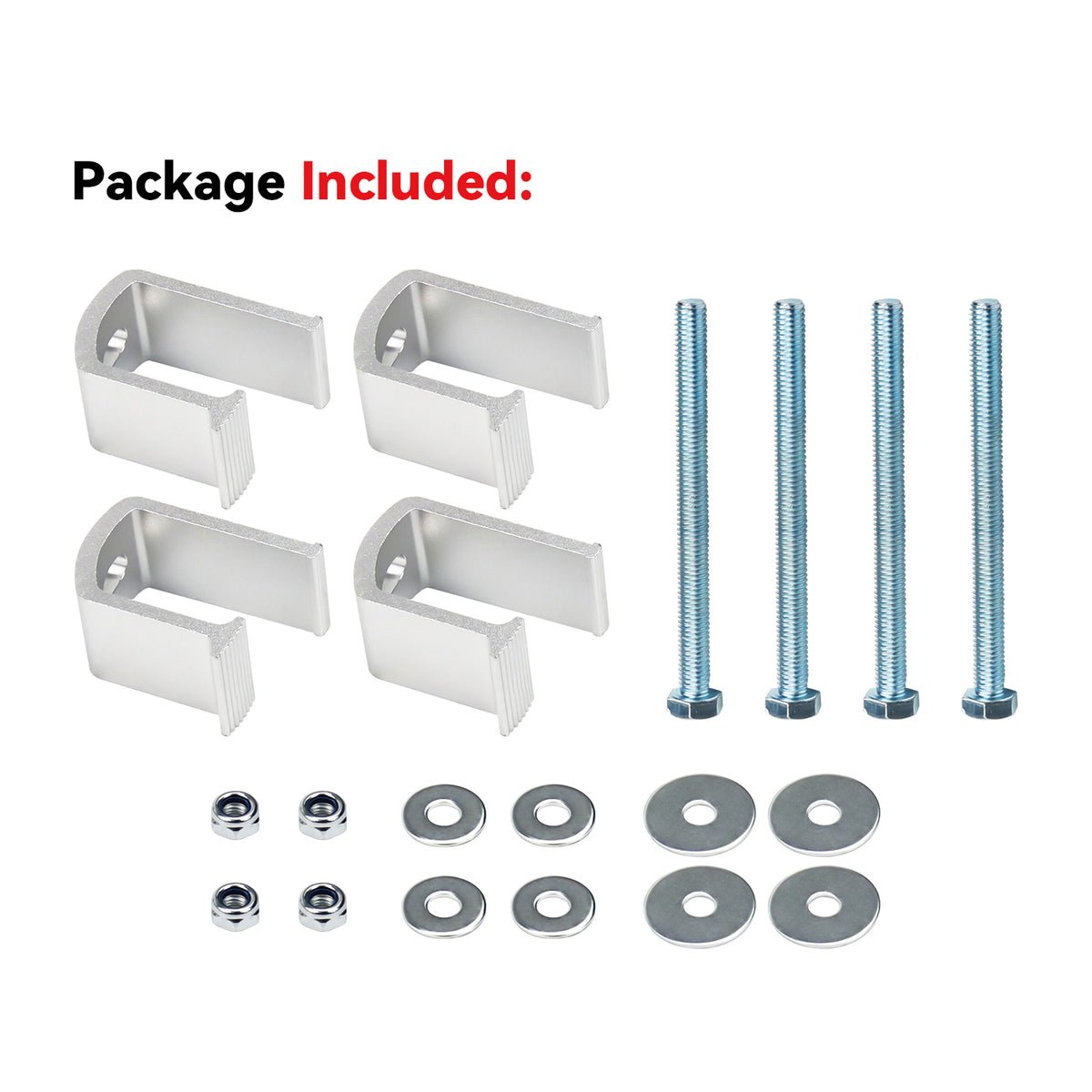 New Pack of 4 Heavy Duty Aluminum Alloy Truck Bed Tool Box Clamps
