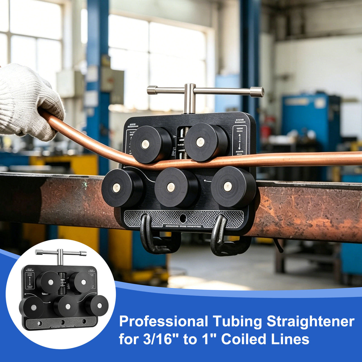 Professional Tubing Straightener for 3/16" to 1" Coiled Lines