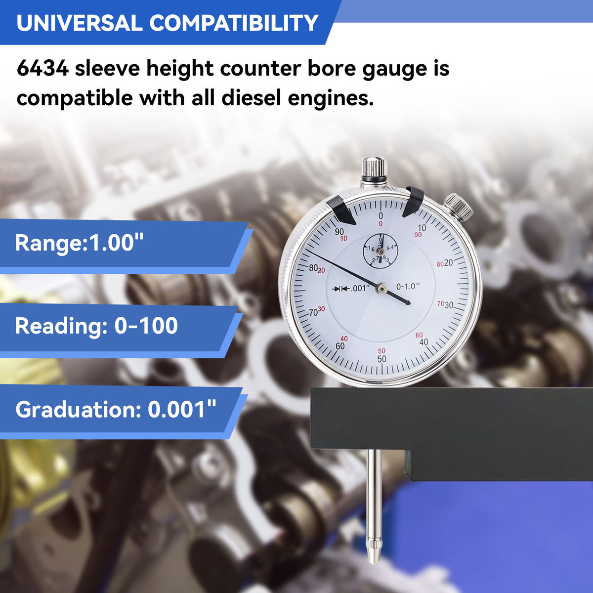 Sleeve Height and Counter Bore Gauge for Diesel Engines Replace#6434